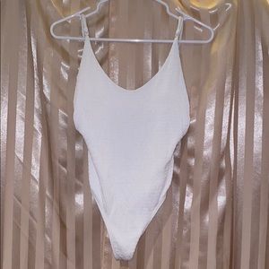 White one piece bathing suit